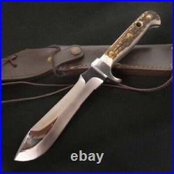 Custom Handmade D2-tool Steel Hunting Machette Knife With Stag Horn Handle