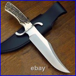 Custom Handmade D2-tool Steel Hunting Machette Knife With Stag Horn Handle