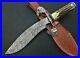 Custom-Handmade-Damascus-Steel-Hunting-knife-Handle-Stag-Horn-With-Leather-01-ged