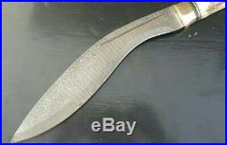 Custom Handmade Damascus Steel Kukri Knife With Leather Sheath(007)