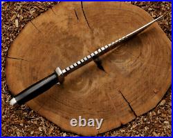 Custom Handmade Handcrafted Rambo Bowie Knife With Leather Sheath