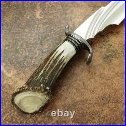 Custom Handmade Handle Made of Stag horn with Steel Guard & Pommel
