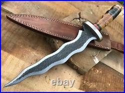 Custom Handmade High carbon Steel Twisted dagger Knife with Olive & Black Wood