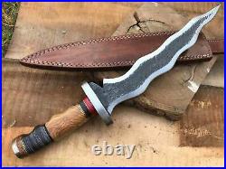 Custom Handmade High carbon Steel Twisted dagger Knife with Olive & Black Wood