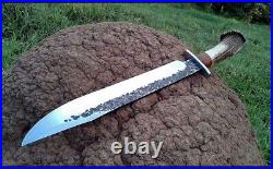 Custom Handmade Spring Steel Hunting Bowie Knife Survival Knife With Stag Horn