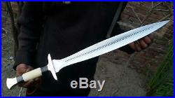 Custom Handmade Steel KATANA TANTO Short Sword With Best Leather Sheath