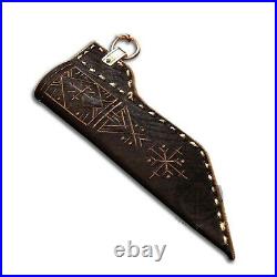 Custom Handmade Viking Seax Knife With Stag Horn Handle, Fixed Blade Viking Seax