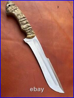 Custom Handmade stainless Steel Hunting Bowie Knife with Leather Sheath