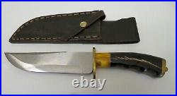 Custom Knife by Larry Walker 11 inch overall With sheath And Antler Stand