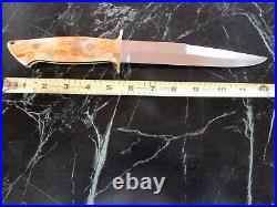 Custom Knife by W. E. Ankrom with polished moosehorn handle & 440c 7 inch blade