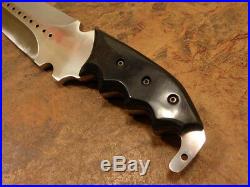 Custom Made D-2 Tool Steel Beautiful Bull Horn Hunting Bowie Knife With Sheath