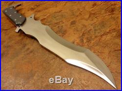 Custom Made D-2 Tool Steel Bull Horn Gorgeous Hunting Bowie Knife With Sheath