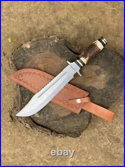 Custom handmade Beautiful Bowie knife with pure leather Sheath, Gift for him, Gift