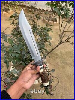 Custom handmade Beautiful Bowie knife with pure leather Sheath, Gift for him, Gift