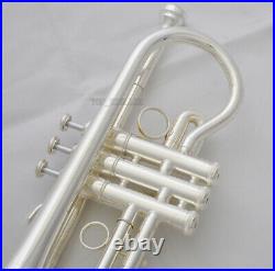 Customized Pro. Silver Eb Cornet E-Flat Trumpet Horn Monel Valve With Case