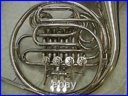 DOUBLE FRENCH HORN, SILVER, Detachable bell. WITH HARD CASE AND MOUTHPIECE