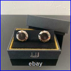 DUNHILL Buffalo horn x Steel Cufflinks UNUSED with Box and Guarantee card