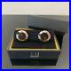 DUNHILL-Buffalo-horn-x-Steel-Cufflinks-UNUSED-with-Box-and-Guarantee-card-01-or