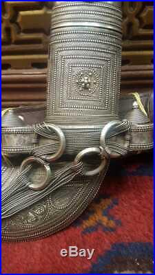 Dagger Old Islamic Saudi South Silver /Jambiya Khanjar with Horn Handle Handmade