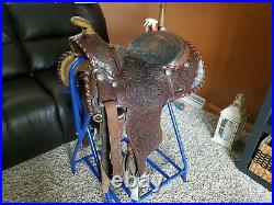 Dark Oil Big Horn Show Saddle with Silver Accents
