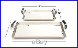 Deco 79 Steel Tray With Buffalo Horn Handles