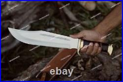 DesigHandmade Stainless Steel Bowie Knife 18.00 Inches With Buffalo Horn Handle