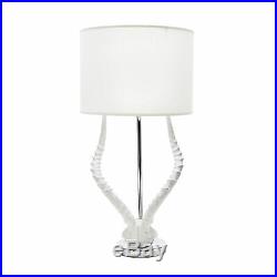 Dimond Home White Faux Horn Lamp With White Shade 225091