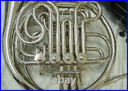 Double French Horn, Silver, With Hard Case And Mouthpiece