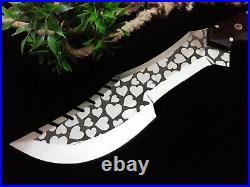 Dragon Warrior Best Handmade Etching Steel Hunting Knife With Bull Horn Handle