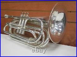 Dynasty M371 Silver Marching Baritone Horn / Tuba With Hard Storage Case