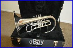 Dynasty M546 Marching French Horn Silver with Mouthpiece Used Great Condition