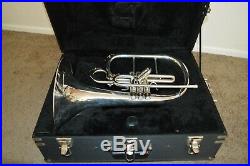 Dynasty M546 Marching French Horn Silver with Mouthpiece Used Great Condition