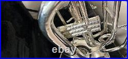 Dynasty M551 Marching French Horn Bb, Silver, with case, GOOD CONDITION