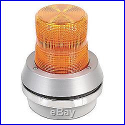 ED Flashing Light with Horn, 120VAC, Amb Lens, 51A-N5-40W, Silver Base, Amber Lens