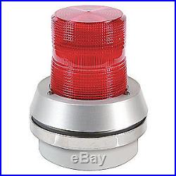 EDWA Flashing Light with Horn, 120VAC, Red Lens, 51R-N5-40W, Silver Base, Red Lens