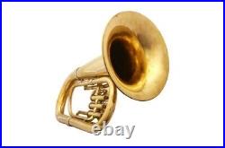 EQUISITE! NEW GOLDEN-FINISH-Bb FLUGEL HORN WITH FREE CASE+MOUTHPIECE+FAST SHIP