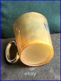 Early C20th Horn & Silver Handled Cup With Silver Hallmarked Shield Cartouche