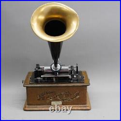 Early Edison Standard Phonograph Cylinder 1903 With Horn Crank & Speaking Tube