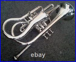 Eco Cornet Nickel Lightweight Studio Musical with Hard Case & Mouthpiece echo