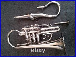 Eco Cornet Nickel Lightweight Studio Musical with Hard Case & Mouthpiece echo