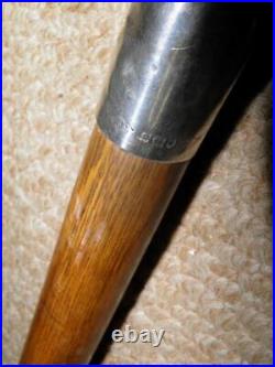 Edwardian Walking Stick / Cane Bovine Horn Pommel Top & Hallmarked 1909 Silver