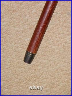 Edwardian Walking Stick/Cane With Bovine Horn & H/m 1902 Silver Collar 89.5cm