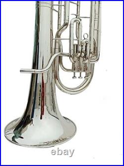 Euphonium Horn 4 Valves BRAND NEW SILVER NICKEL+WITH FREE HARD CASE+MOUTHPIECE