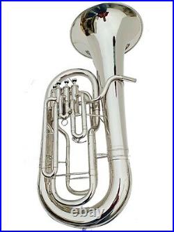Euphonium Horn 4 Valves BRAND NEW SILVER NICKEL+WITH FREE HARD CASE+MOUTHPIECE
