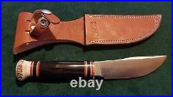 FLAT OUT AWESOME MARBLES Knife Fixed Blade WOODCRAFT BUFFALO/STAG with BOX