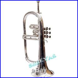 FLUGEL HORN 3 Valves Bb CHROME PLATED CHOPRA WITH BAG+ M/ P FAST SHIPPING