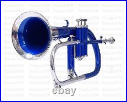 FLUGEL HORN 3V BLUE+SILVER Expert Choice with Hard Case MOUTHPIECE