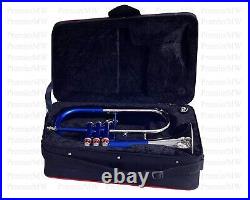 FLUGEL HORN 3V BLUE+SILVER Expert Choice with Hard Case MOUTHPIECE