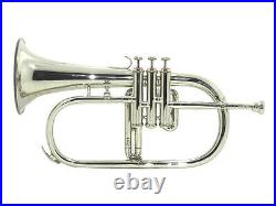 FLUGEL HORN Bb SILVER WITH FREE HARD CASE + MOUTHPIECE AWD012