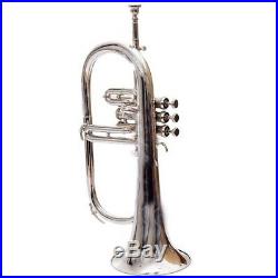 FLUGEL HORN SILVER FINISH Bb WITH CASE + M/P CHU 0191